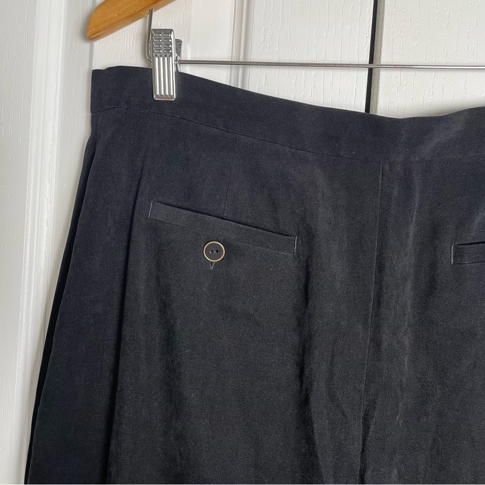 Vintage 90s Whimsigoth Faux Suede Midi Skirt Women’s 16 Black Long Pencil Pocket - Picture 9 of 15